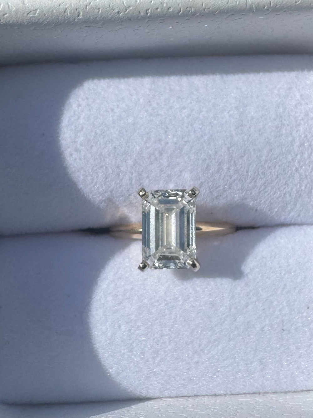 Emerald-Cut Solitaire Ring in Rose Gold